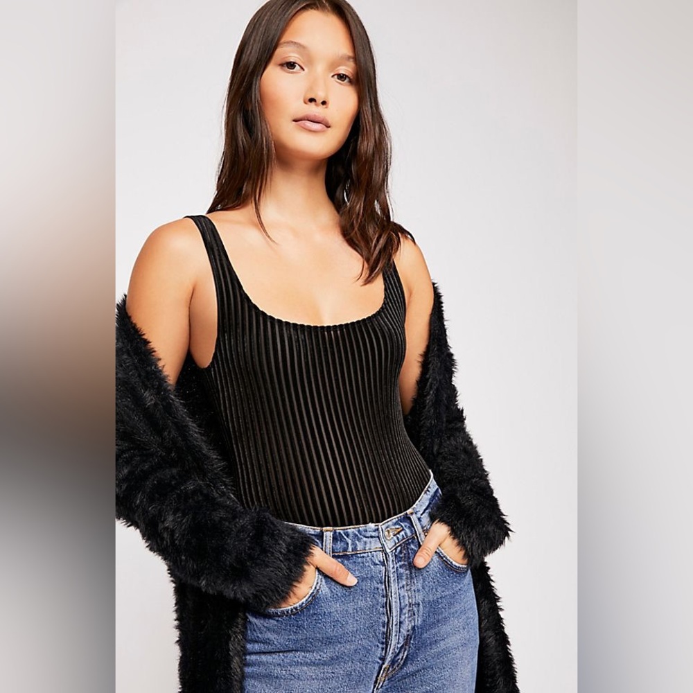 Only Hearts Black Velvet bodysuit